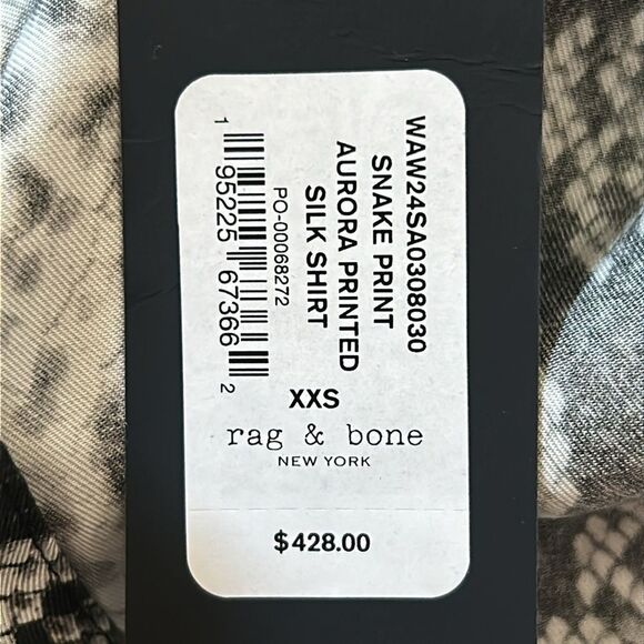 NWT Rag and Bone Snake Print Silk Blouse - Picture 8 of 9